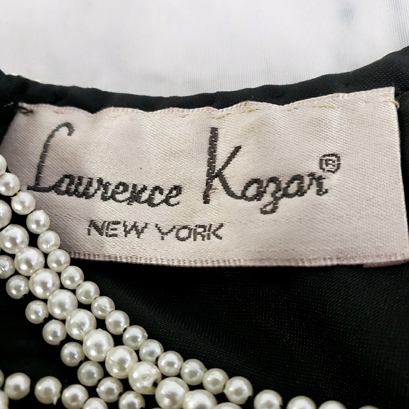 Vintage Laurence Kazar Pearl Beaded Black Top EUC - Picture 6 of 15